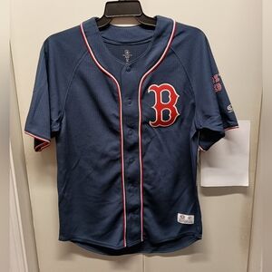 NWT Men's Navy Boston Red Sox Button-up Baseball Jersey - M (38-40)